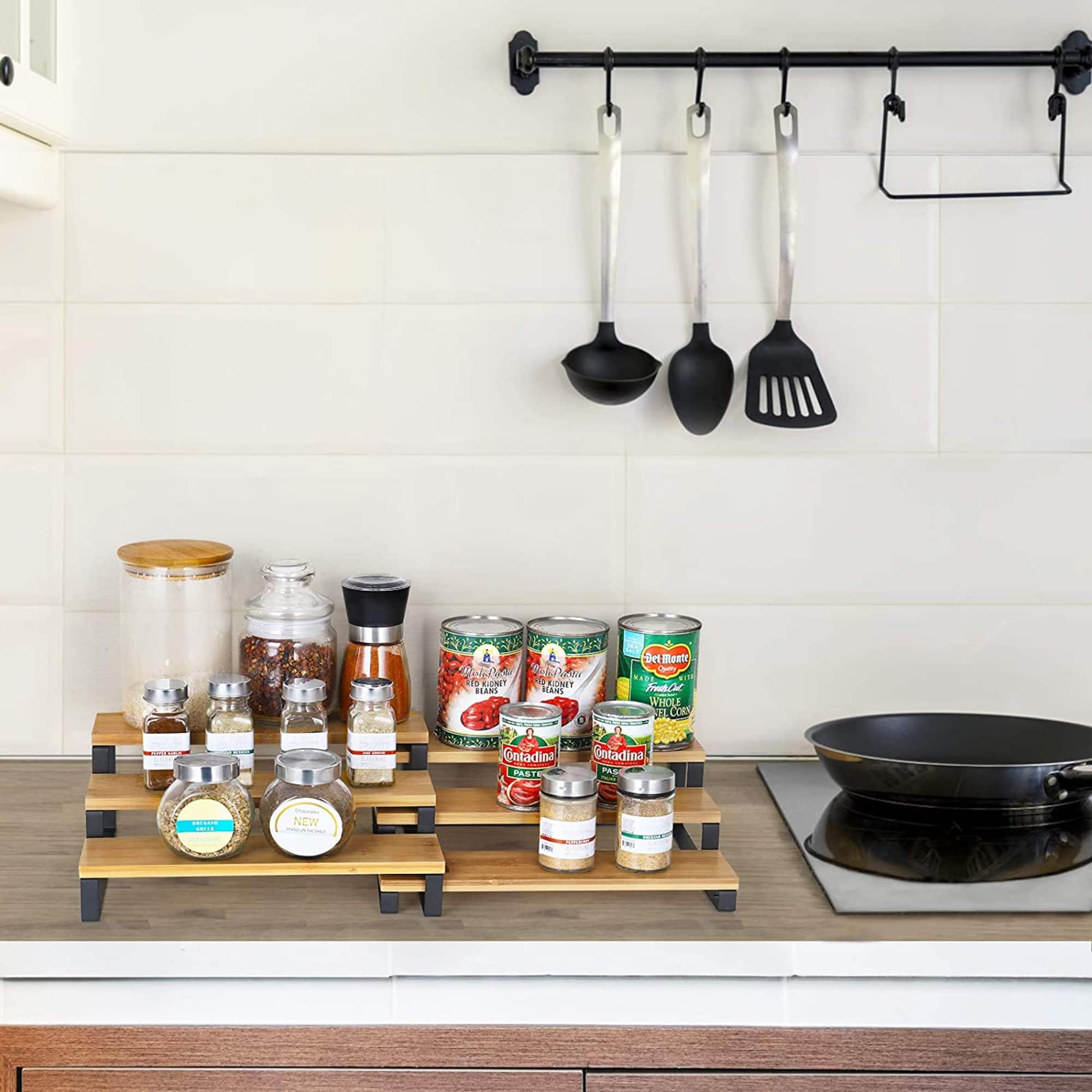 3-Tier Expandable Step Spice Rack Set